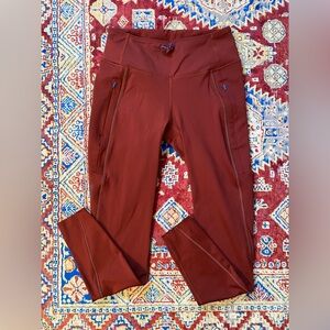 Janji Aurora Fleece Lined Maroon Red Rust Running Athletic Tights Medium